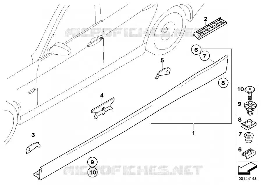 Cache M bas de caisse / passage roue BMW BMW Série 3 2005 318i N 318i