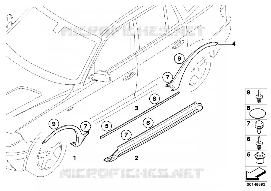 Cache M bas de caisse / passage roue BMW BMW X3 2003 X3 2.5i N X3 2.5i