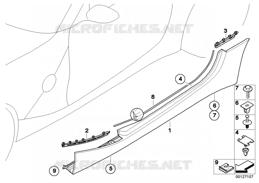 Cache bas de caisse / passage roue BMW BMW Z4 2002 Z4 2.5i N Z4 2.5i