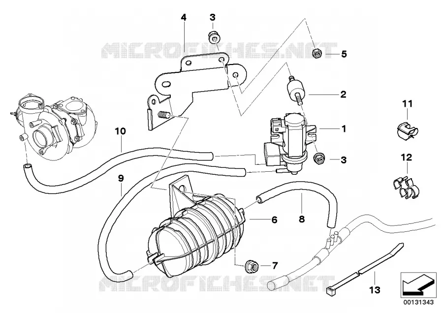 Commande a depression-moteur-turbo comp. BMW BMW X3 2003 X3 3.0d N X3 3.0d
