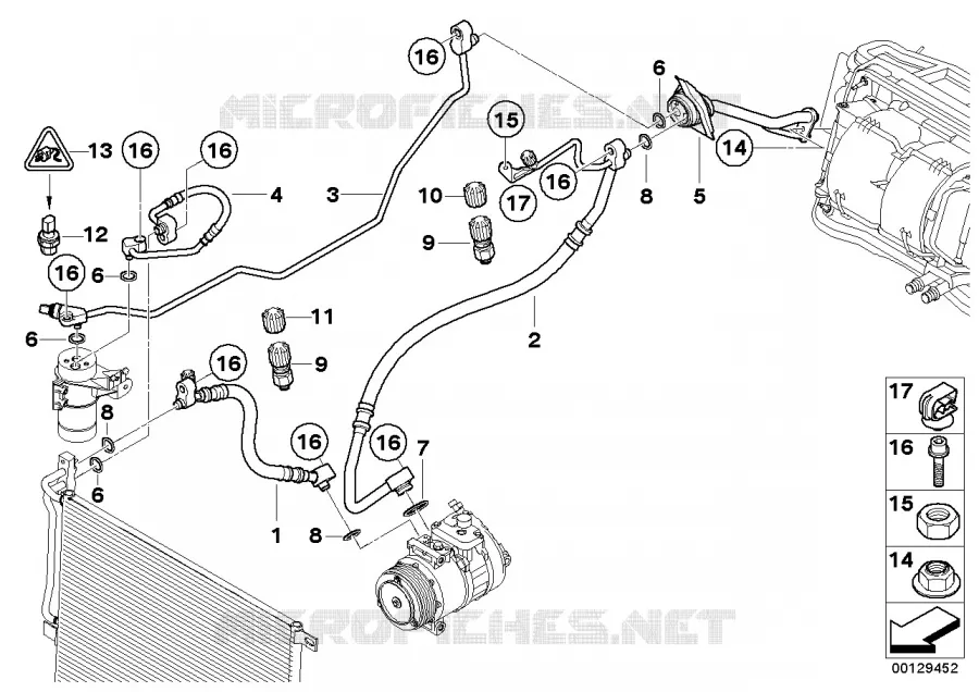 Conduites de réfrigérant BMW BMW X3 2003 X3 2.0d N X3 2.0d