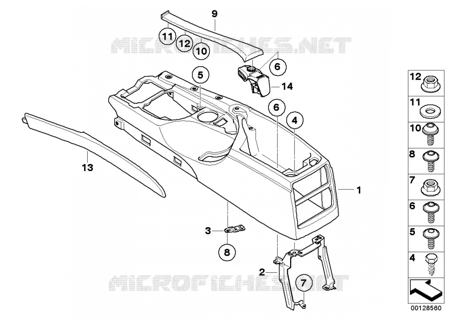 Console centrale BMW BMW Série 5 2003 525i N 525i