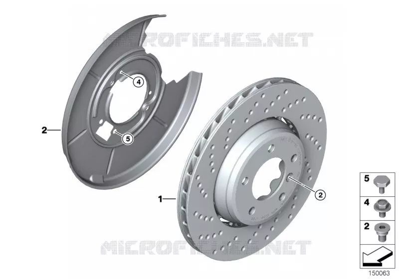 Disque de frein arrière perforé BMW BMW Série 3 2002 M3 CSL N M3 CSL