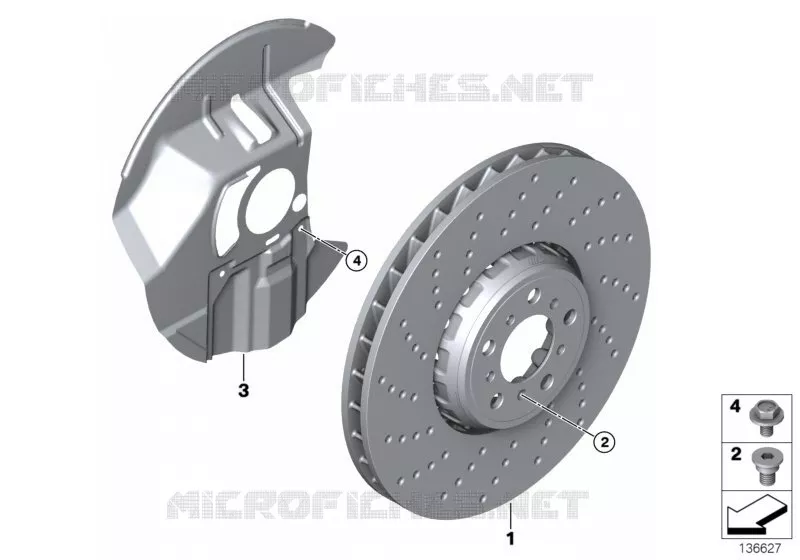 Disque de frein avant perforé BMW BMW Série 3 2002 M3 CSL N M3 CSL