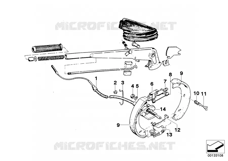 Frein à main/machoires de freins BMW BMW CLASSIC 2.5CS-3.0CSL 1974 2.5CS M 2.5CS
