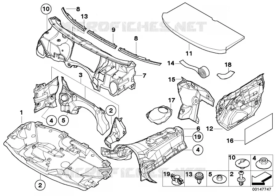 Insonorisation avant BMW BMW Série 3 2000 320d N 320d