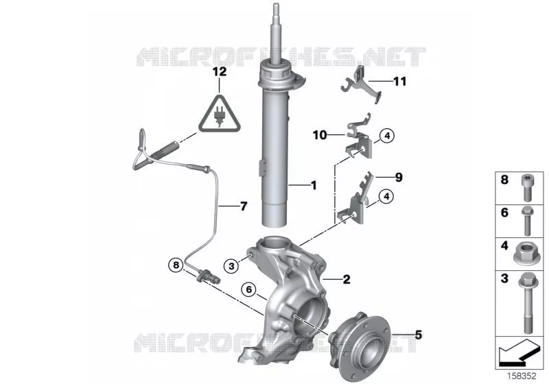 Jambe suspension av./Palier pivot/Roue BMW BMW Série 3 2006 335d N 335d