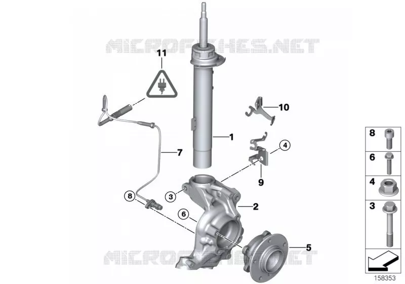 Jambe suspension av./Palier pivot/Roue BMW BMW Série 3 2006 335d N 335d
