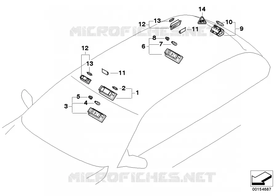 Lampes intérieures BMW BMW Série 3 2002 M3 CSL N M3 CSL