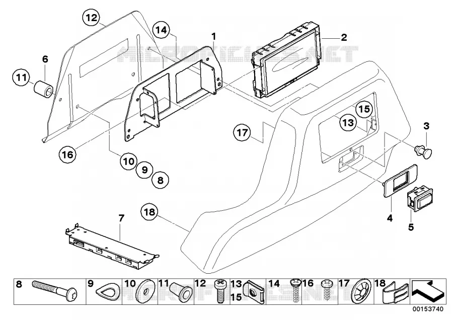 Pièces mont.ind. Rear Seat Infotainment BMW BMW Série 7 2004 745d A 745d