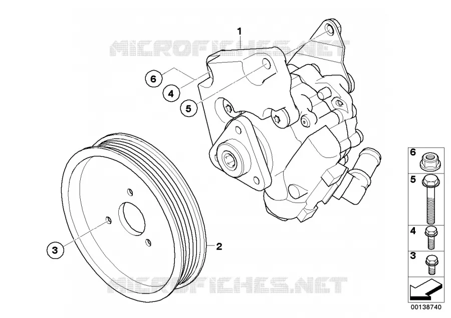 Pompe de servo-direction BMW BMW Série 7 2004 740Li A 740Li