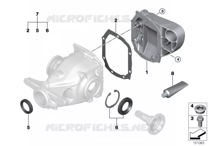 Pont AR, pochette de joints BMW BMW Série 7 2001 735Li A 735Li