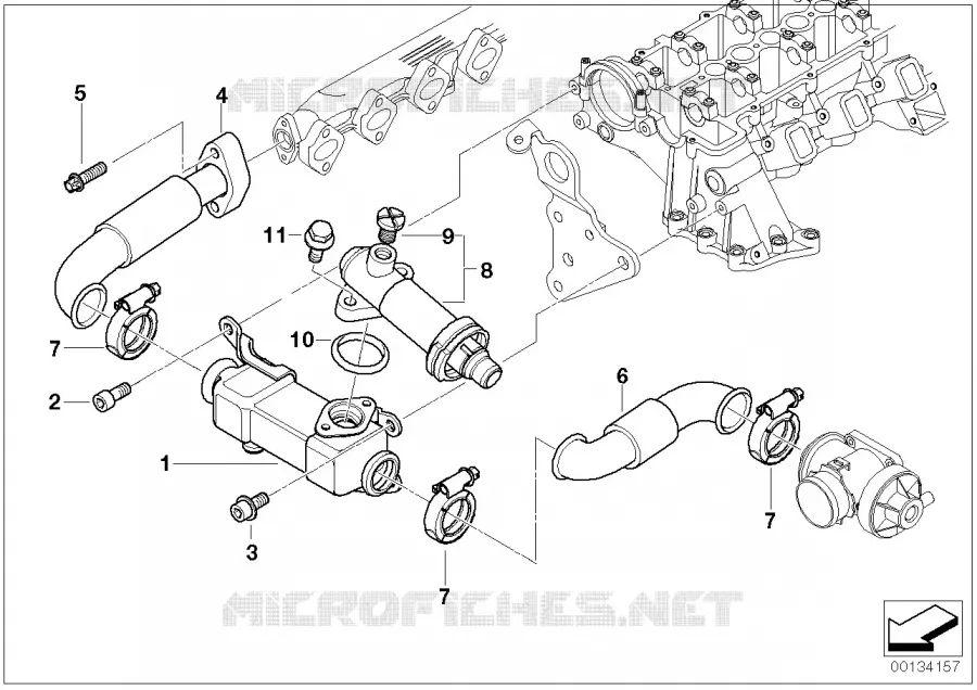 Réduction des gaz déchappement-Refroid. BMW BMW Série 3 2000 320d N 320d