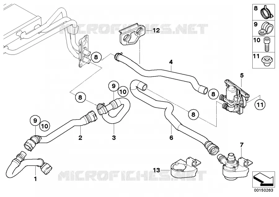 Soupape deau/Durit deau IHKA Basis BMW BMW Série 5 2003 545i N 545i
