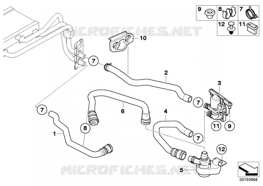 Soupape deau/Durit deau IHKA Basis BMW BMW Série 5 2007 520d N 520d