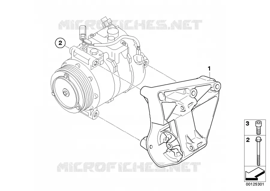 Support de compresseur de climatiseur BMW BMW Série 7 2004 730d A 730d