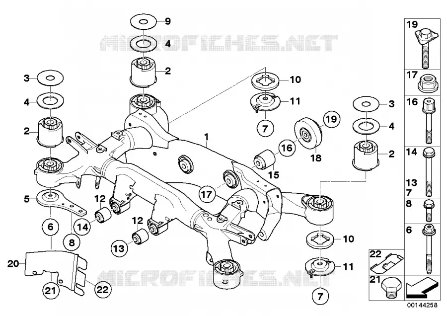 Support de lessieu arriere BMW BMW Série 7 2004 730d A 730d