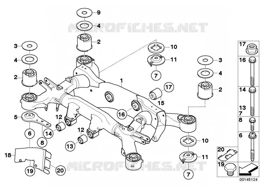 Support de lessieu arriere BMW BMW Série 7 2004 750Li A 750Li