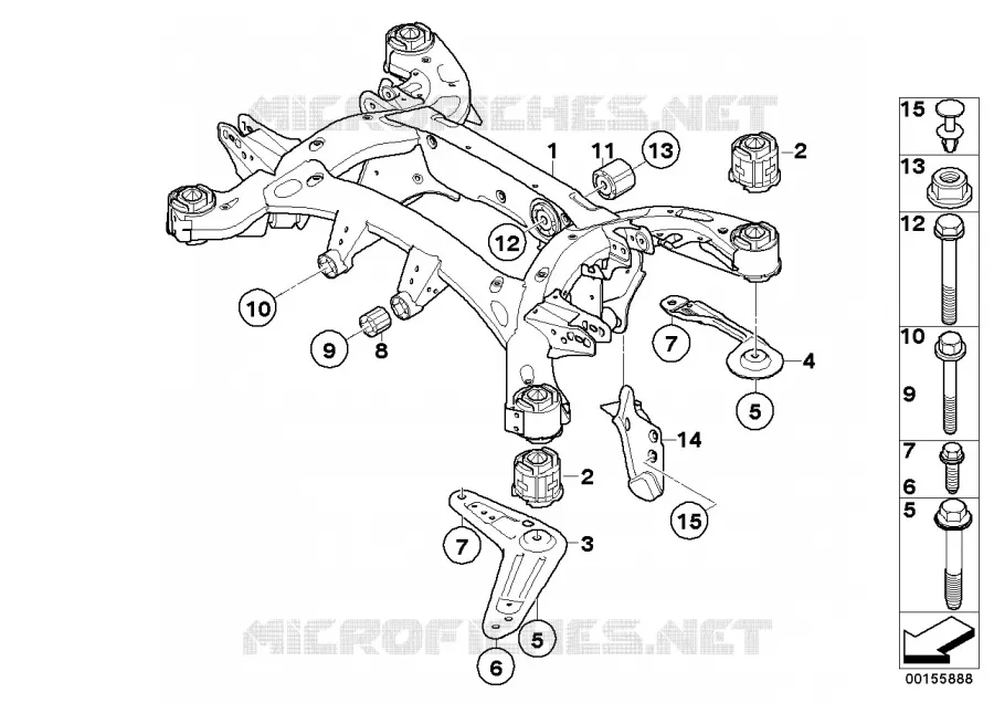Support de lessieu arriere BMW BMW X5 2007 X5 3.0sd A X5 3.0sd