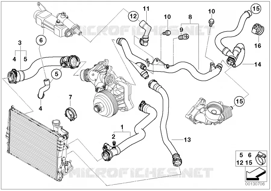 Systeme de refroidissement - durit BMW BMW Série 3 1998 320d N 320d
