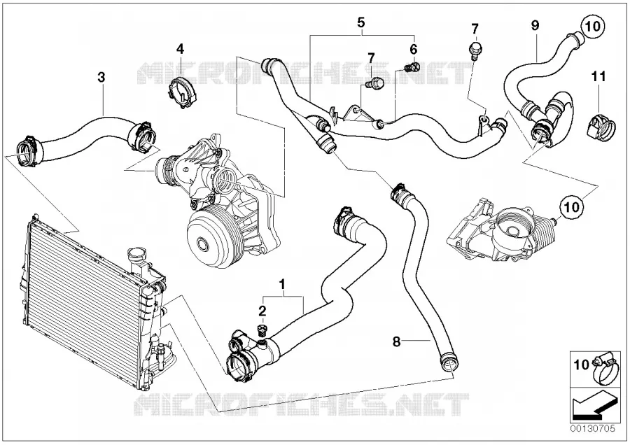 Systeme de refroidissement - durit BMW BMW Série 3 2003 318d N 318d