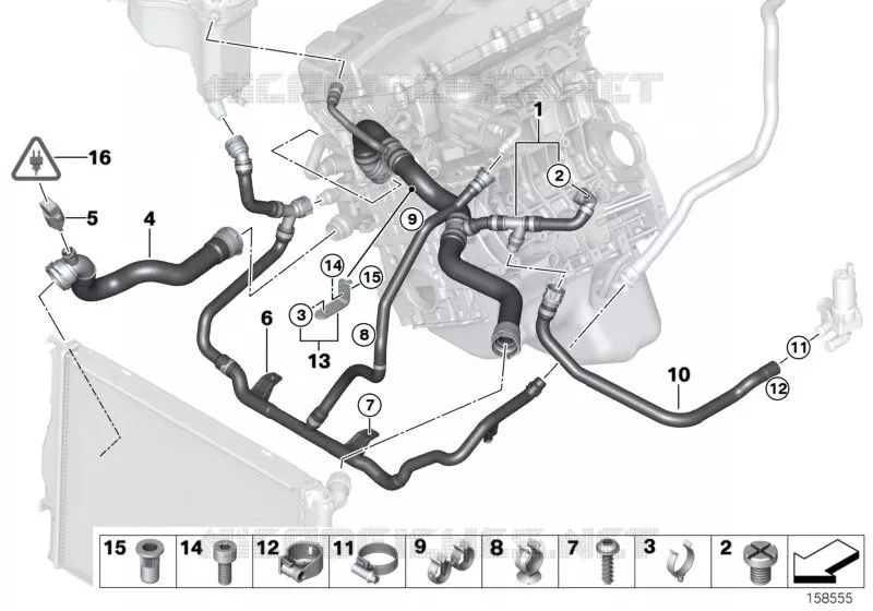 Systeme de refroidissement - durit BMW BMW Série 3 2005 320si N 320si