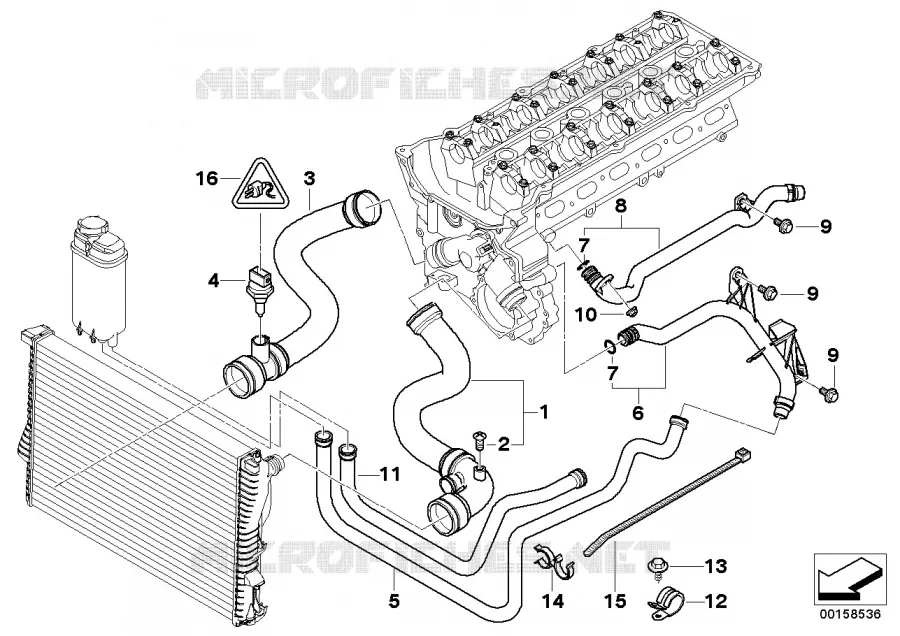 Systeme de refroidissement - durit BMW BMW Série 5 1996 528i M 528i