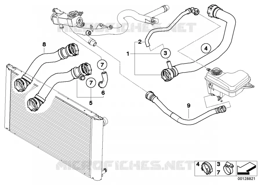 Systeme de refroidissement - durit BMW BMW Série 5 2003 525d N 525d