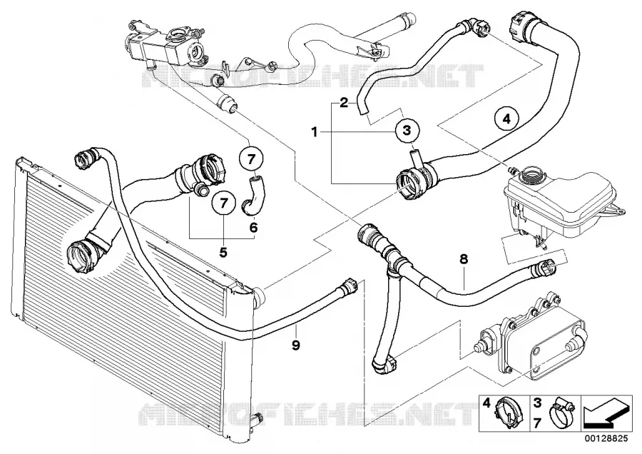 Systeme de refroidissement - durit BMW BMW Série 5 2005 525d N 525d