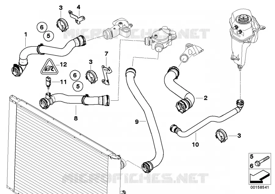 Systeme de refroidissement - durit BMW BMW Série 6 2005 M6 N M6