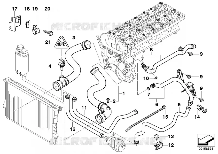 Systeme de refroidissement - durit BMW BMW Série 7 1995 728iL A 728iL