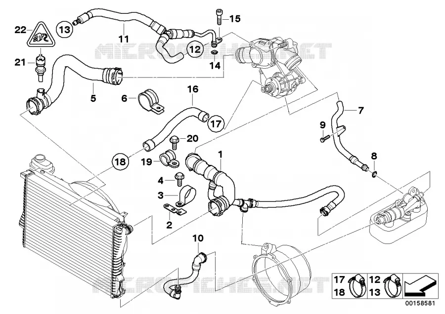 Systeme de refroidissement - durit BMW BMW Série 7 1996 L7 A L7
