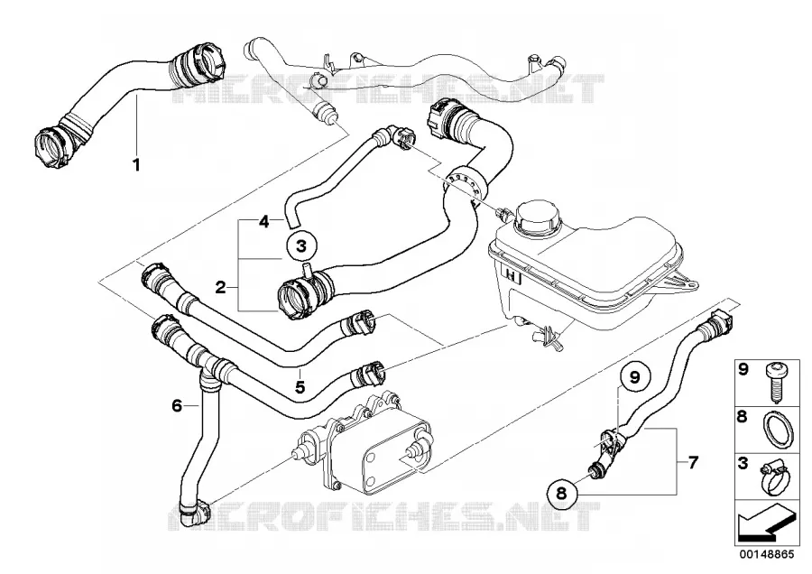 Systeme de refroidissement - durit BMW BMW X3 2004 X3 3.0d N X3 3.0d