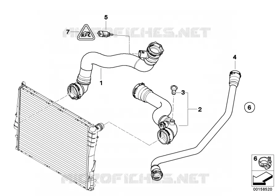 Systeme de refroidissement - durit BMW BMW Z4 2002 Z4 2.5i N Z4 2.5i