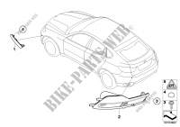 Catadioptre / feu arrière de brouillard pour BMW Hybrid X6