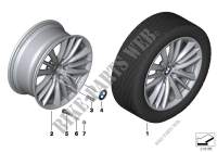 Roue all. BMW rayons en W 332   19\ pour BMW 535dX