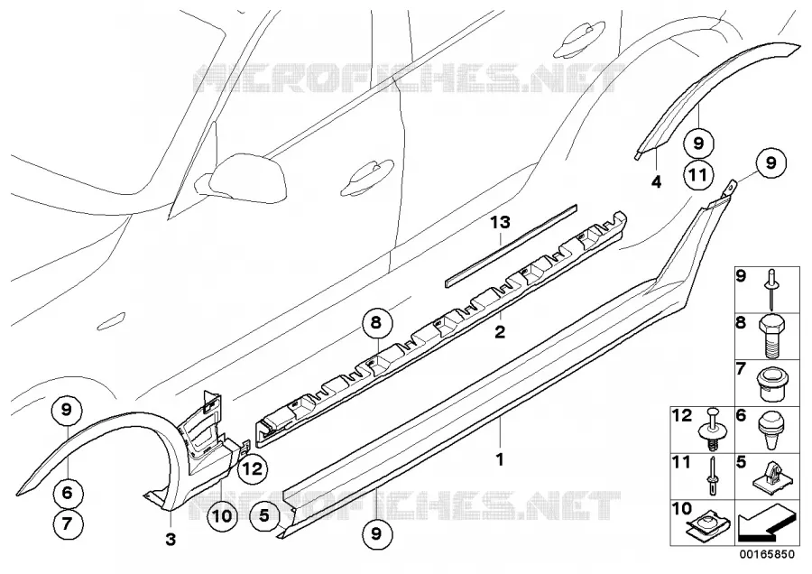 Cache bas de caisse / passage roue BMW BMW X3 2003 X3 2.5i N X3 2.5i