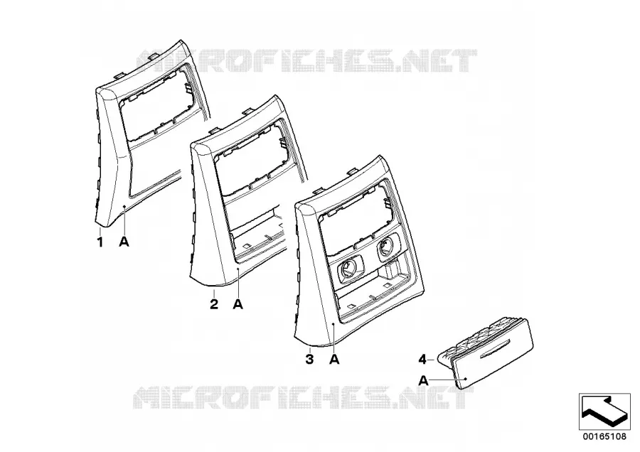 Caches Individual console centrale arr. BMW BMW Série 3 2009 325d N 325d