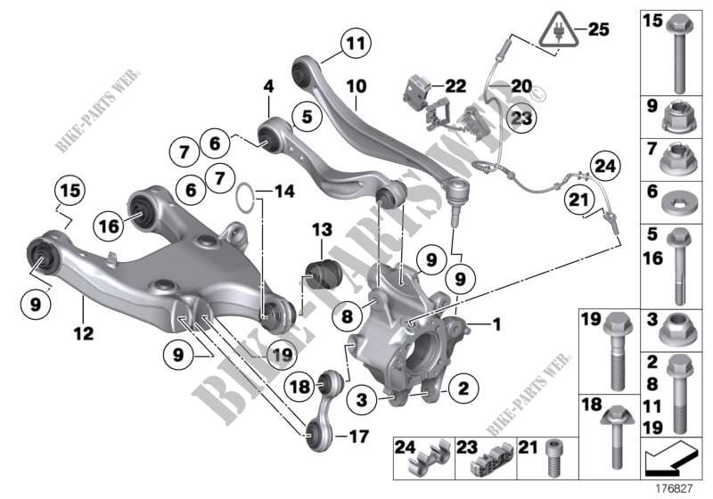 Cadre auxiliere arriere/suspension roues pour BMW 750LdX