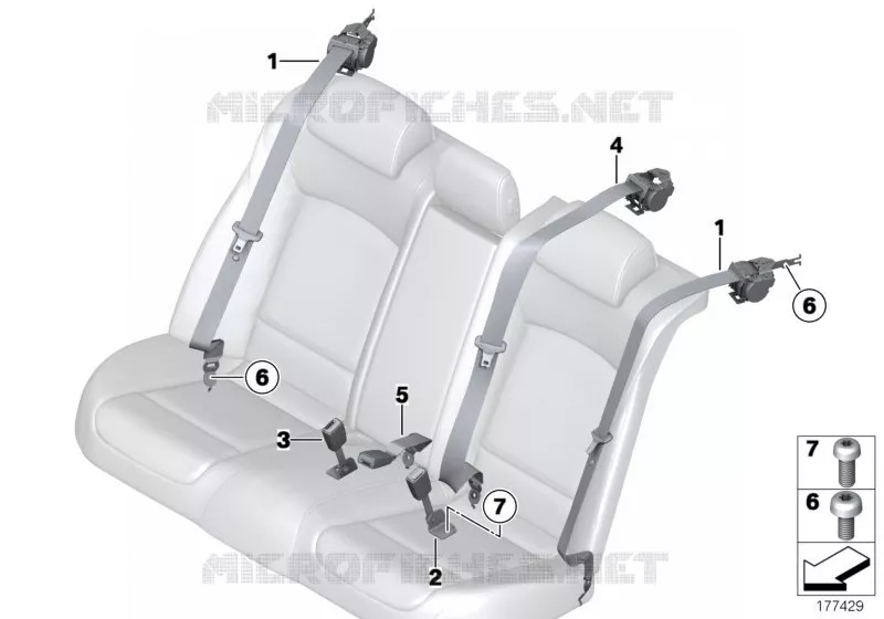 Ceinture de sécurité arrière BMW BMW Série 7 2012 750Li A 750Li
