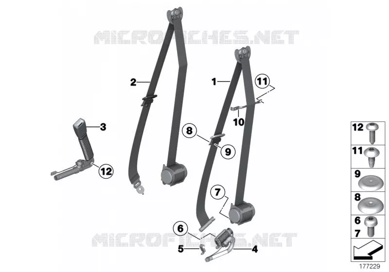Ceinture de sécurité avant BMW BMW Série 7 2007 740Li A 740Li