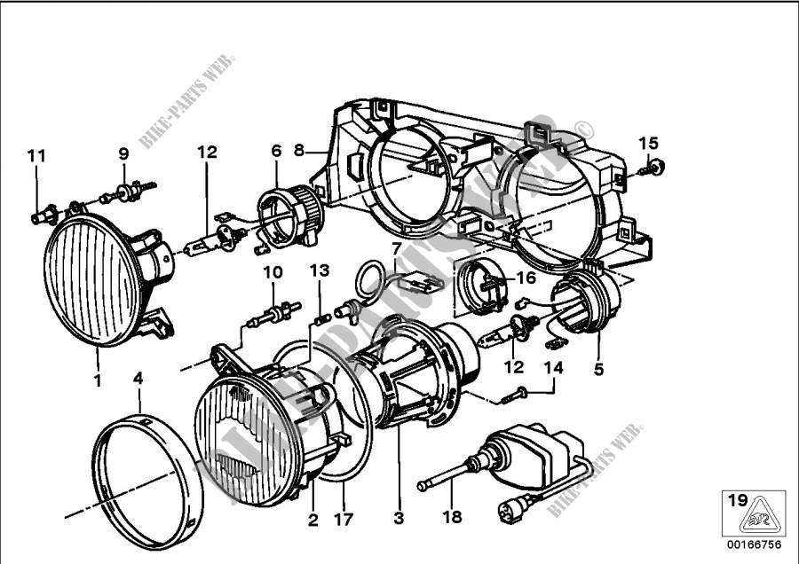 Composants pour projecteur pour BMW 735iL