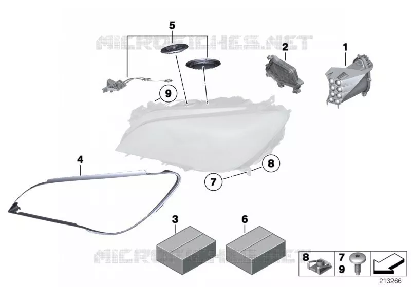 Composants pour projecteur BMW BMW Série 7 2007 740Li A 740Li