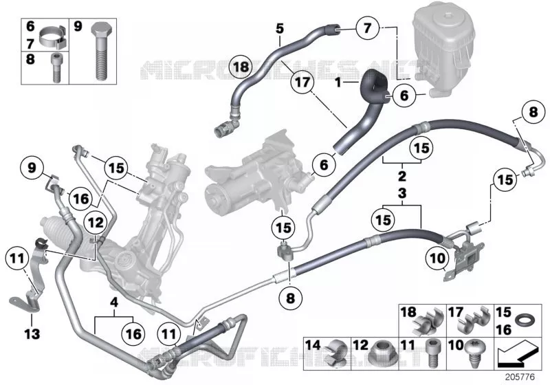 Direction hydraulique-Tuyaux dhuile BMW BMW Série 7 2008 740Li A 740Li