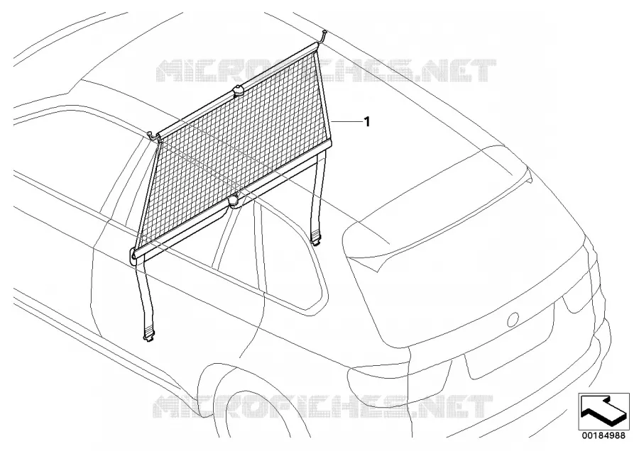 Filet séparat. coffre 1e rangée sièges BMW BMW X5 2012 X5 25d A X5 25d
