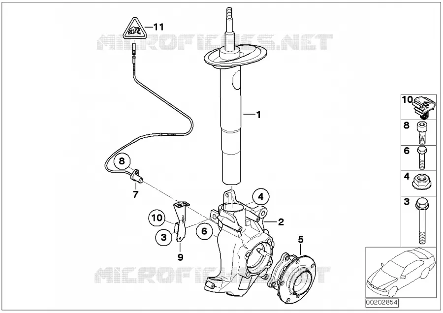 Jambe suspension av./Palier pivot/Roue BMW BMW Série 7 2004 730Li A 730Li
