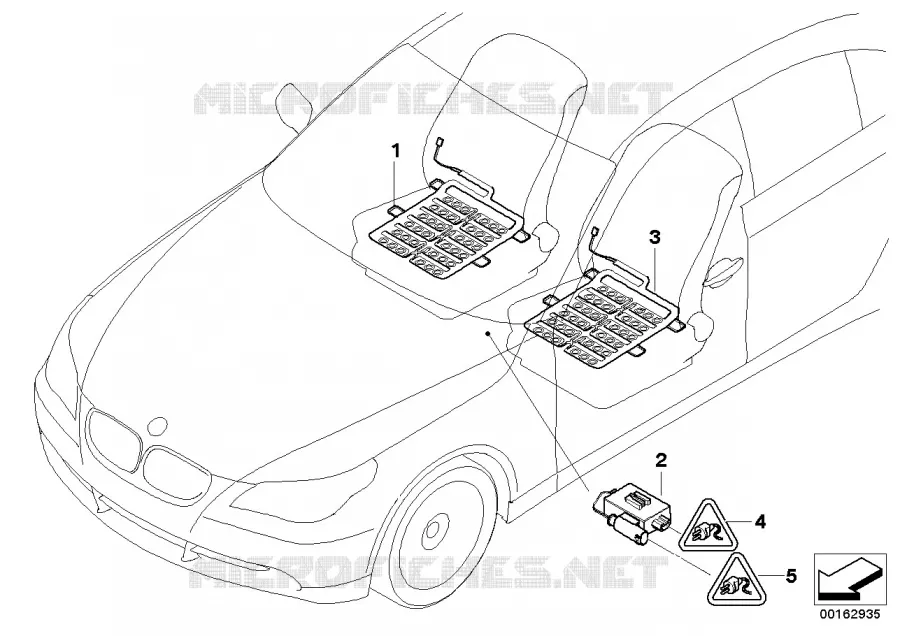 Pieces de detection doccup. de siege BMW BMW Série 5 2003 545i N 545i