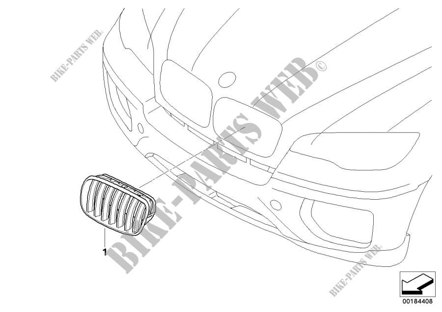 Post équipement de grille enjoliveur pour BMW X6 30dX