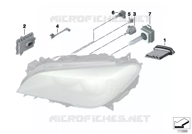 Projecteurs pièces électroniq. /ampoules BMW BMW Série 7 2007 750Li A 750Li