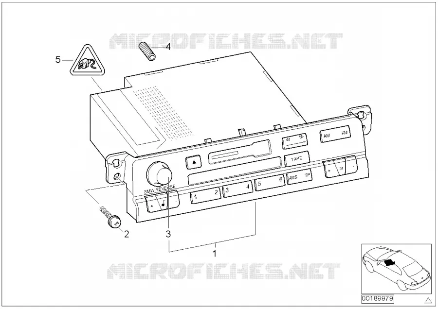 Radio BMW Reverse BMW BMW Série 3 2000 330i N 330i